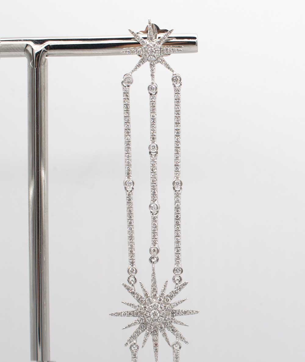 Dancing Stars - 18K gold and diamond earrings - Tess Van Ghert