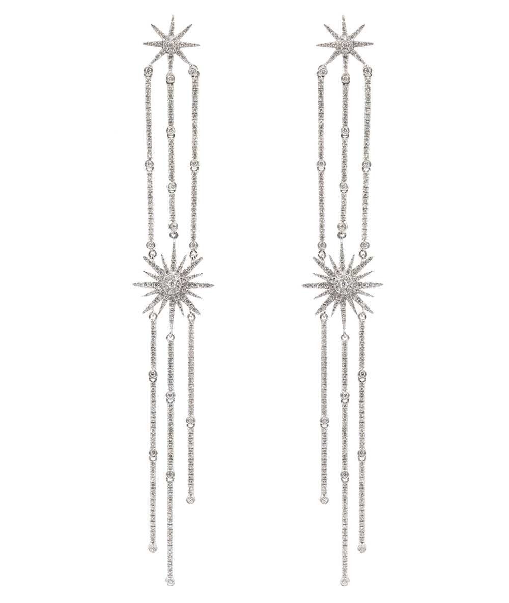 Dancing Stars - 18K gold and diamond earrings - Tess Van Ghert