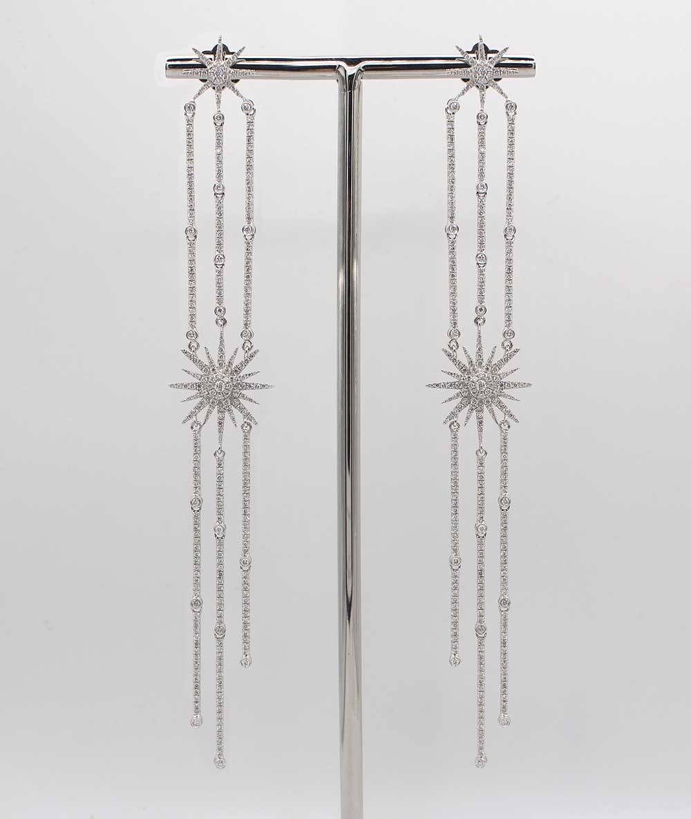 Dancing Stars - 18K gold and diamond earrings - Tess Van Ghert
