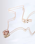 Peach Morganite - 18K gold and diamond necklace - Tess Van Ghert