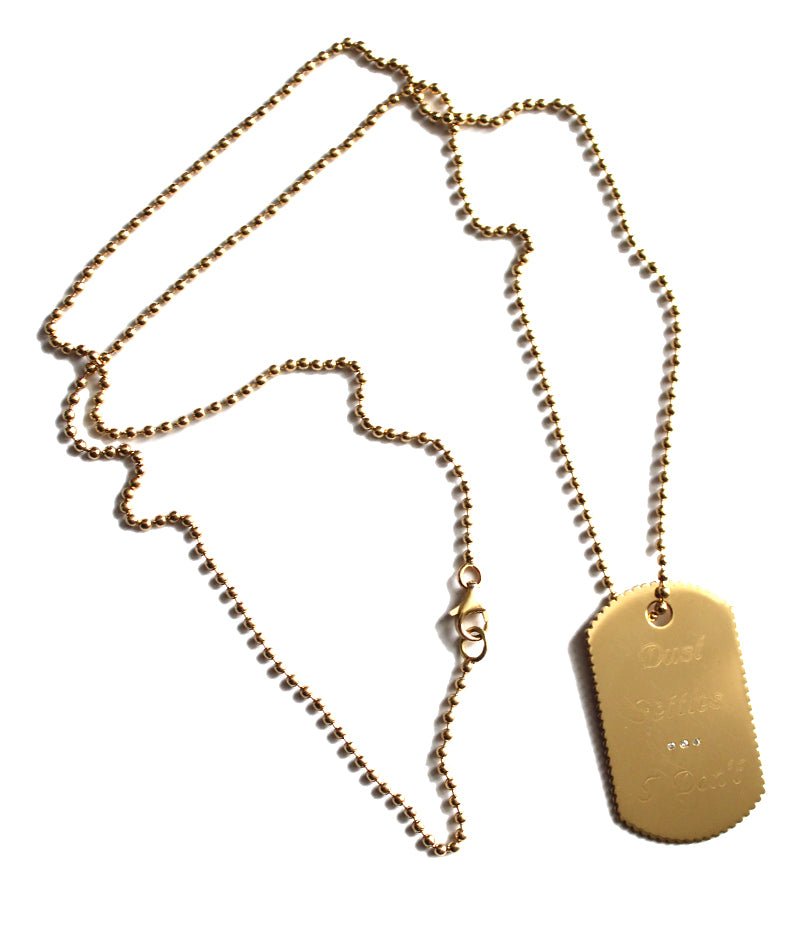 18K Gold Dog Tag