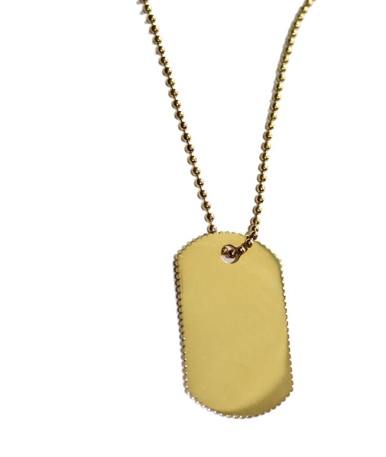 18K Gold Dog Tag