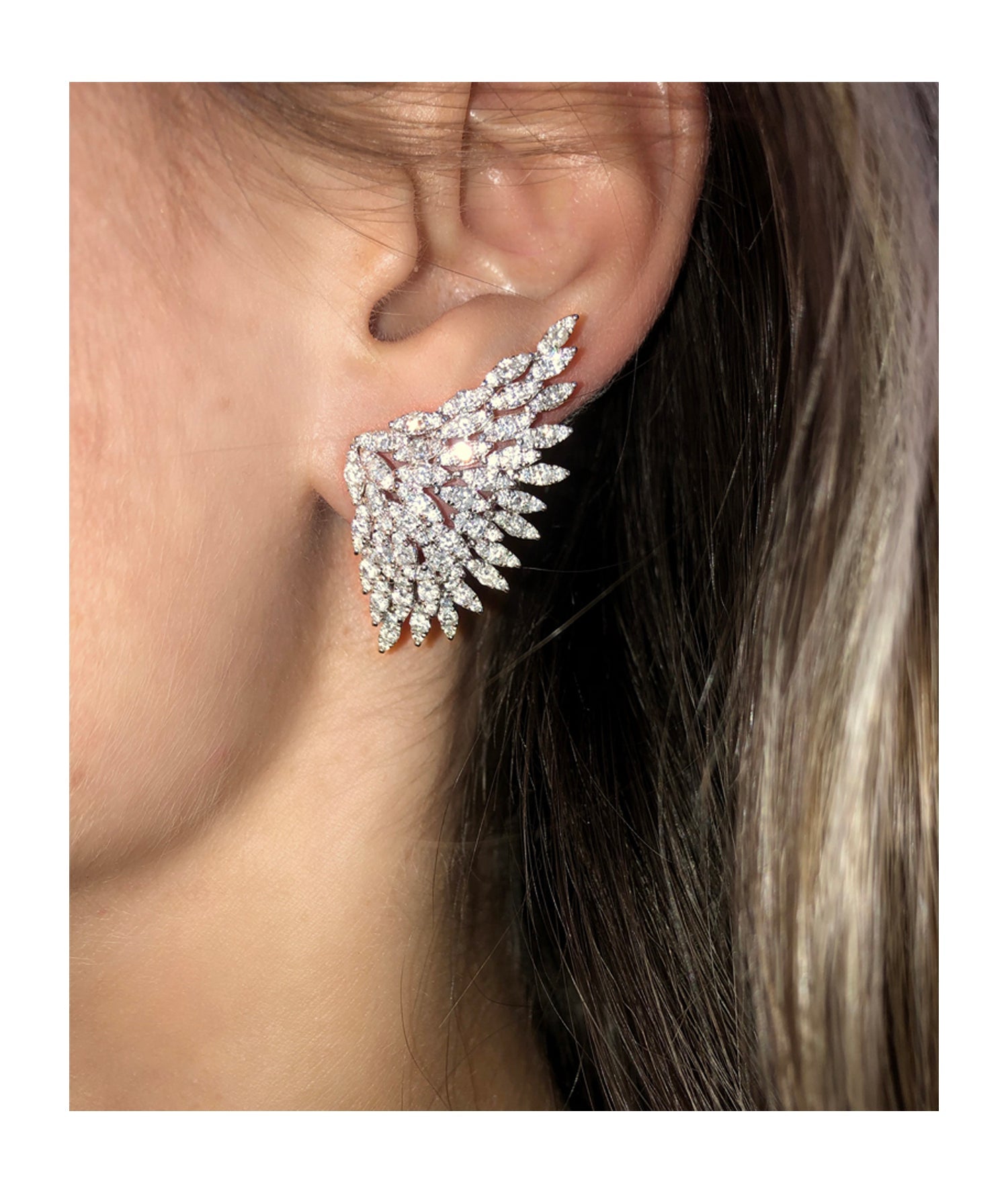 Diamond 2025 wing earrings