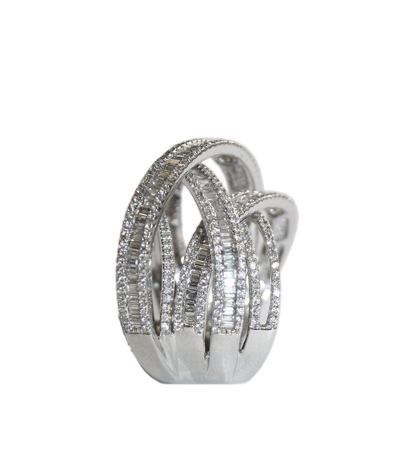 Architectural Baguette Diamond Ring - Tess Van Ghert