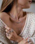 Baguette diamond fringe necklace - Tess Van Ghert