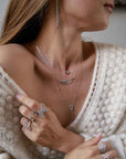 Baguette diamond fringe necklace - Tess Van Ghert