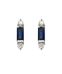 Baguette Sapphire Studs - Gold and Diamond Earrings - Tess Van Ghert