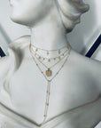 Bezel Diamond Double Rosary Necklace - Tess Van Ghert