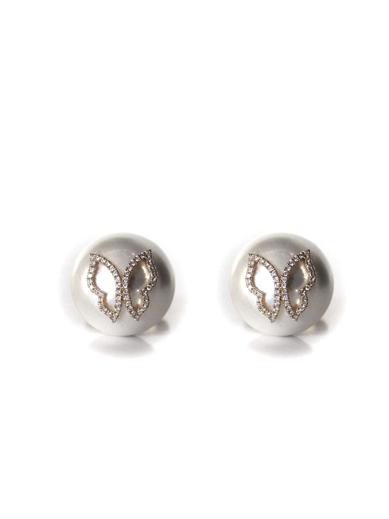 Butterfly Diamond Pearl Cufflinks - Tess Van Ghert