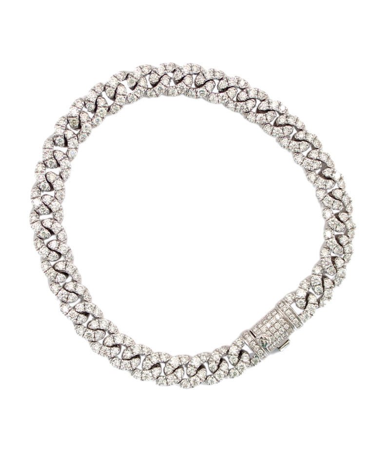 Curb Link Diamond Bracelet - Tess Van Ghert
