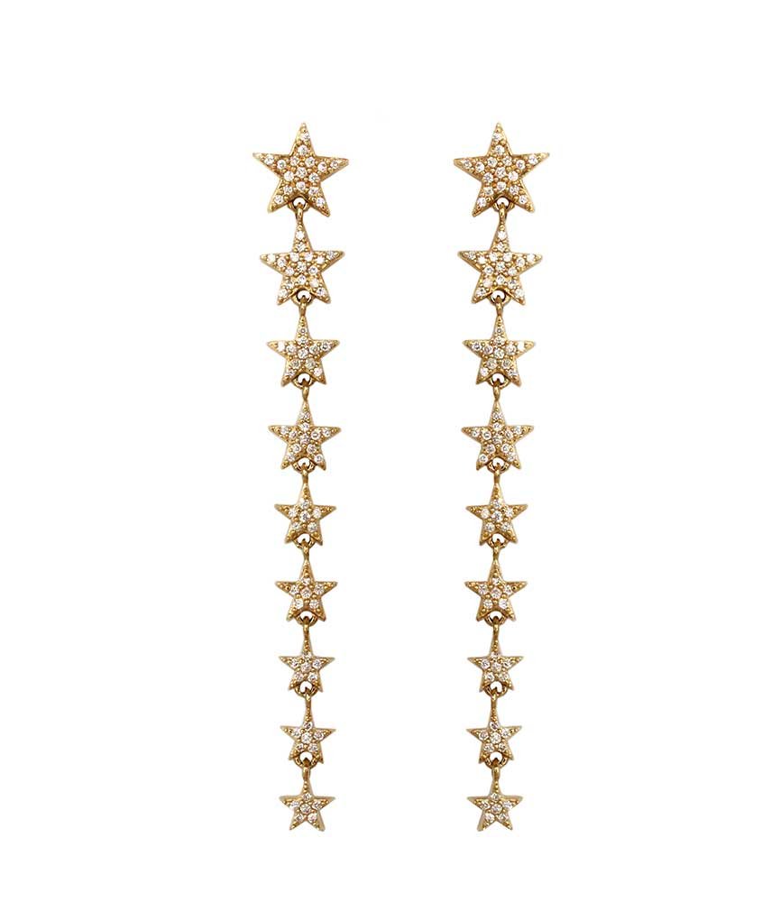 Dancing Stars - Gold and Diamond Earrings - Tess Van Ghert