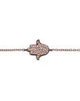 Delicate 18K Gold Hamsa Hand Bracelet with Diamonds - Tess Van Ghert