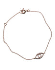 Delicate 18KT Gold Evil Eye Bracelet with Diamonds - Tess Van Ghert