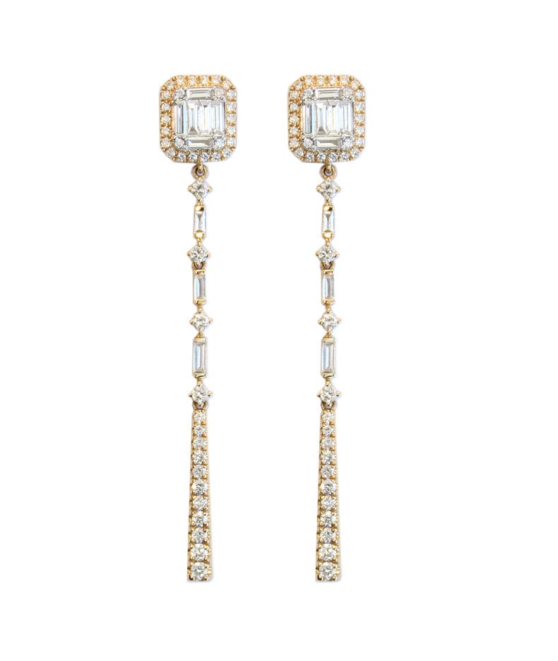 Diamond Mosaic Drop Earrings - Tess Van Ghert