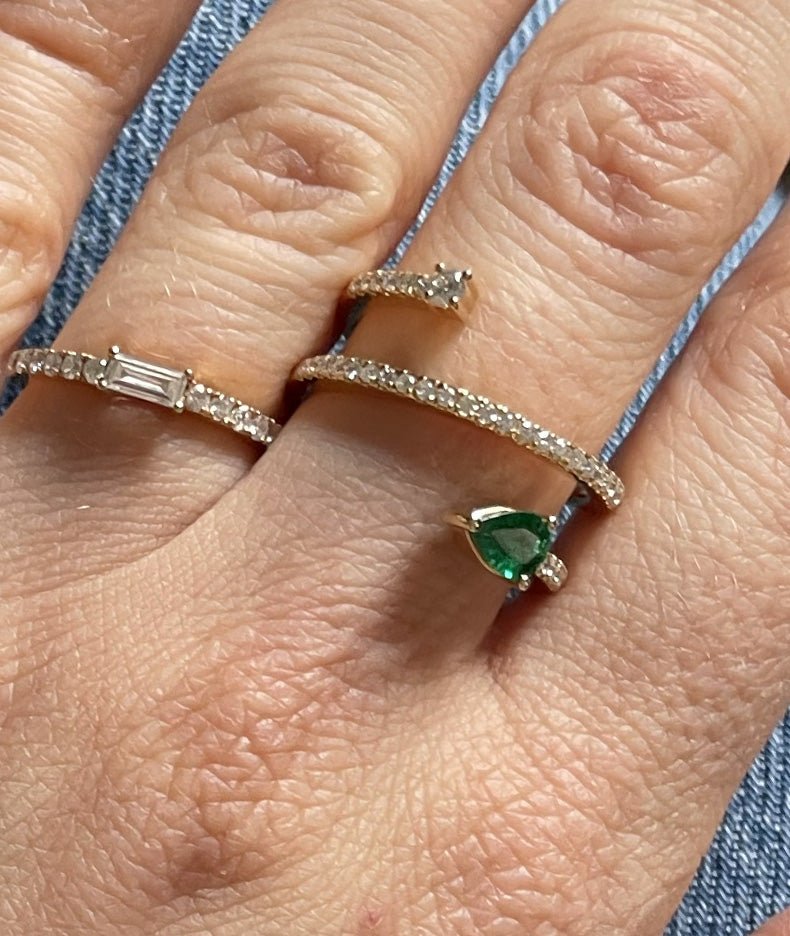 Eve's Serpent - 18K Gold, Emeralds and Diamonds Ring - Tess Van Ghert - 2