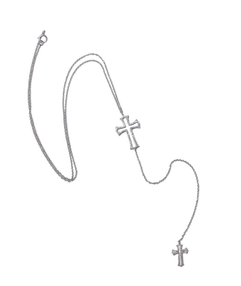 Fancy Cross Delicate Rosary Necklaces - Tess Van Ghert - 1