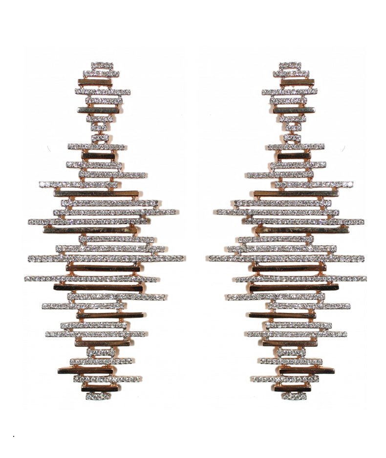 Glitch - 18K Rose Gold and Diamonds Luxury Earrings - Tess Van Ghert - Luxury brand earrings whilst being comfortable