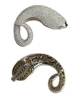 Horns Silver Hair Clips - White CZ - Tess Van Ghert