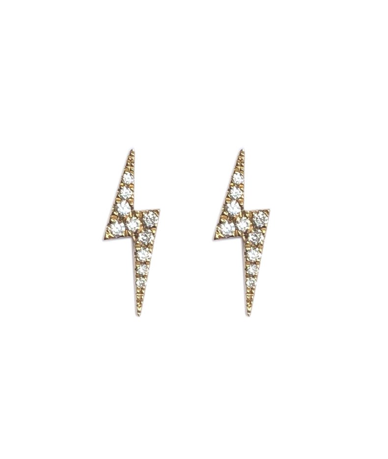 Lightning - Mini Diamond Stud Earrings - Tess Van Ghert