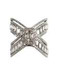 Magnificent Criss Cross Baguette Diamond Ring - Tess Van Ghert