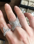 Magnificent Criss Cross Baguette Diamond Ring - Tess Van Ghert