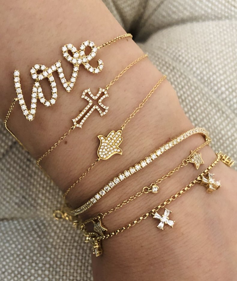 Maltese Cross - Baguette Diamond Bracelet - Tess Van Ghert