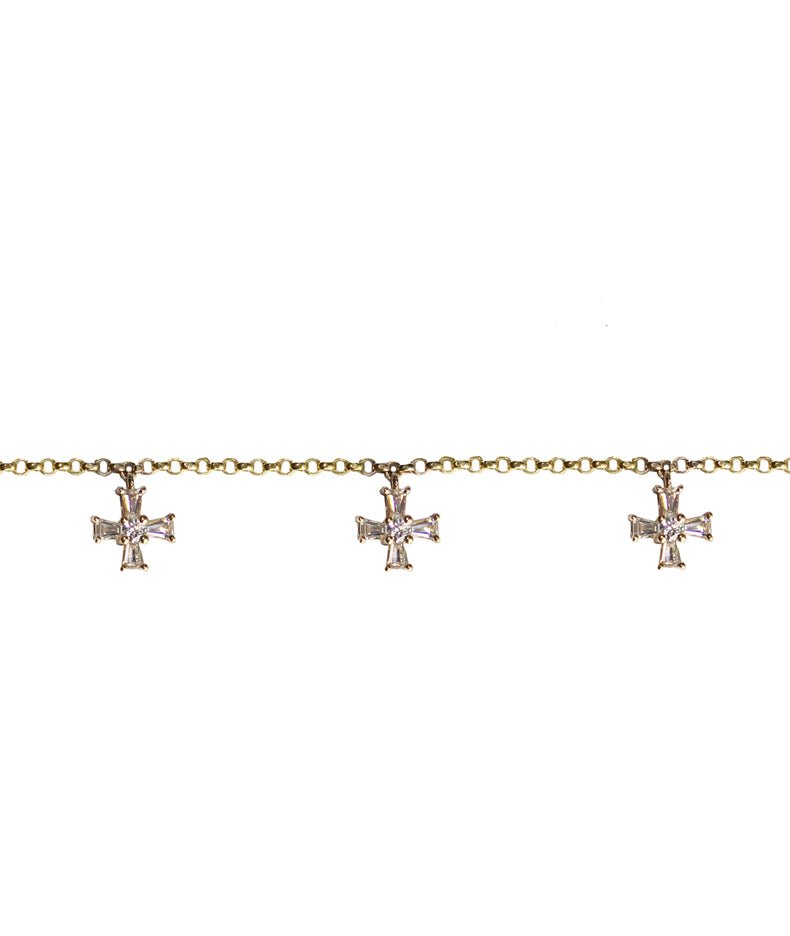 Maltese Cross - Baguette Diamond Bracelet - Tess Van Ghert
