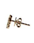 Cross Earrings Stud taken from aside angle- Tess Van Ghert - 3 Featuring diamonds and women cross earrings gold