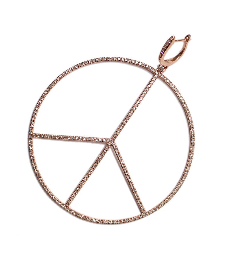 Large Peace Sign Earrings - Tess Van Ghert - 2 - Single earring wide photo
