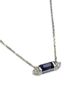 Sapphire Baguette & Diamond Charm Necklace - Tess Van Ghert