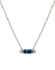 Sapphire Baguette & Diamond Charm Necklace - Tess Van Ghert