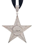 Silver 'Bitch Star' Pendant on Velvet Ribbon