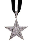 Silver 'Bitch Star' Pendant on Velvet Ribbon