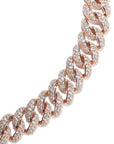 Silver Curb Link Chain with CZ - Rose Gold Plated