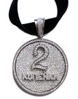 Silver 'Kopek coin' Pendant on Velvet Ribbon