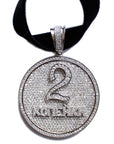 Silver 'Russian Coin' Pendant on Velvet Ribbon