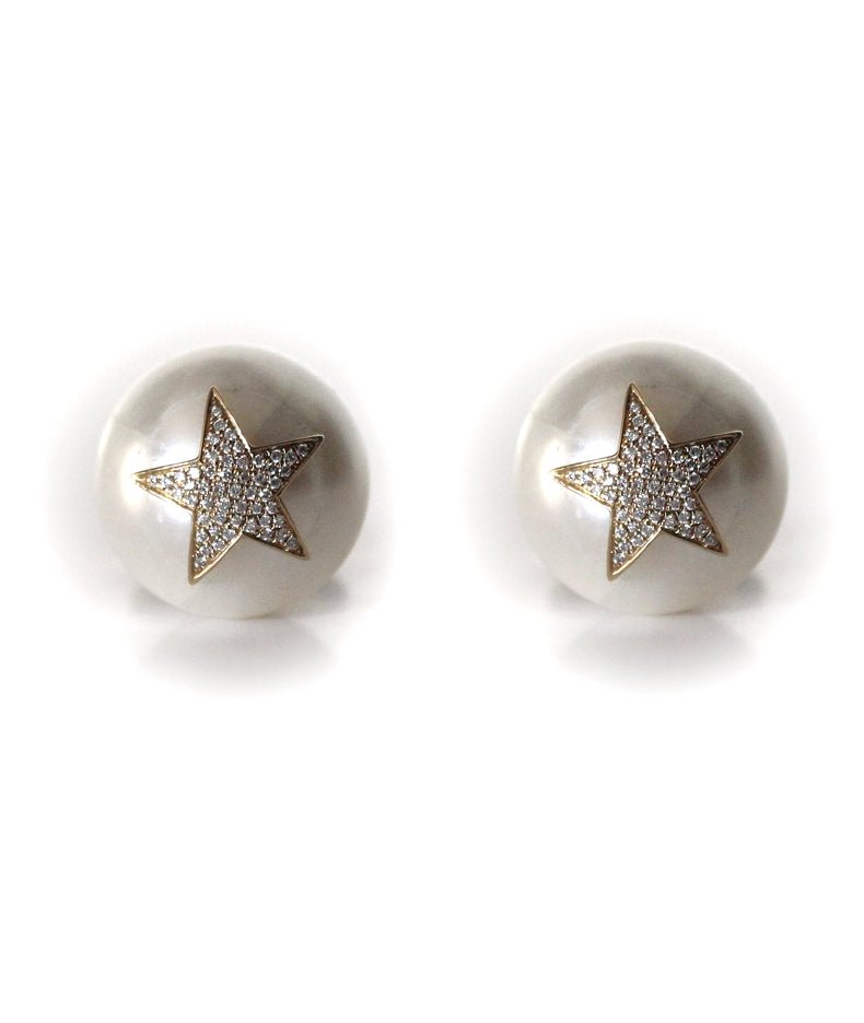 Star Diamond Pearl Cufflinks