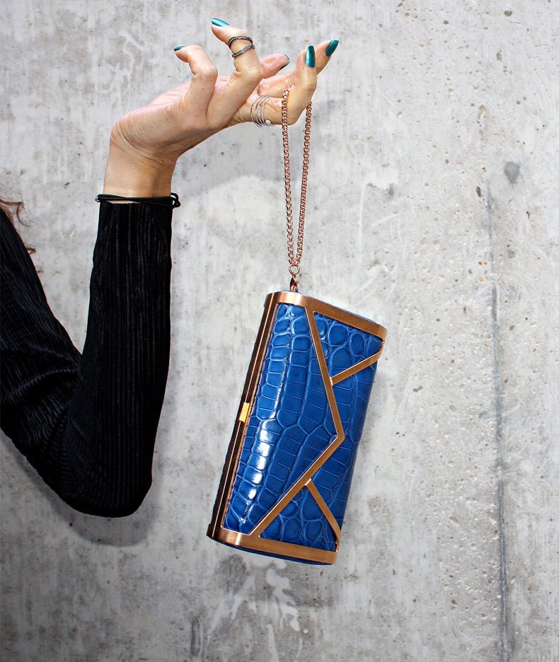 Tess Fete IV - Electric Blue Envelope Clutch