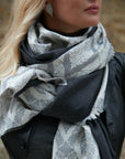 The Flamboyant - Dual Tone Jacquard Scarf - Asphalt