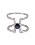 Zen Serenity - 18K White Gold, Diamonds and Sapphire - Tess Van Ghert