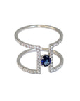 Zen Serenity - 18K White Gold, Diamonds and Sapphire - Tess Van Ghert