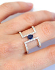 Zen Serenity - 18K White Gold, Diamonds and Sapphire - Tess Van Ghert