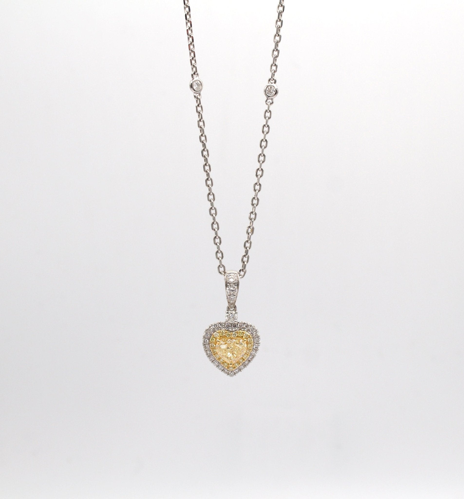 Yellow Diamond Heart Chain Necklace - Tess Van Ghert