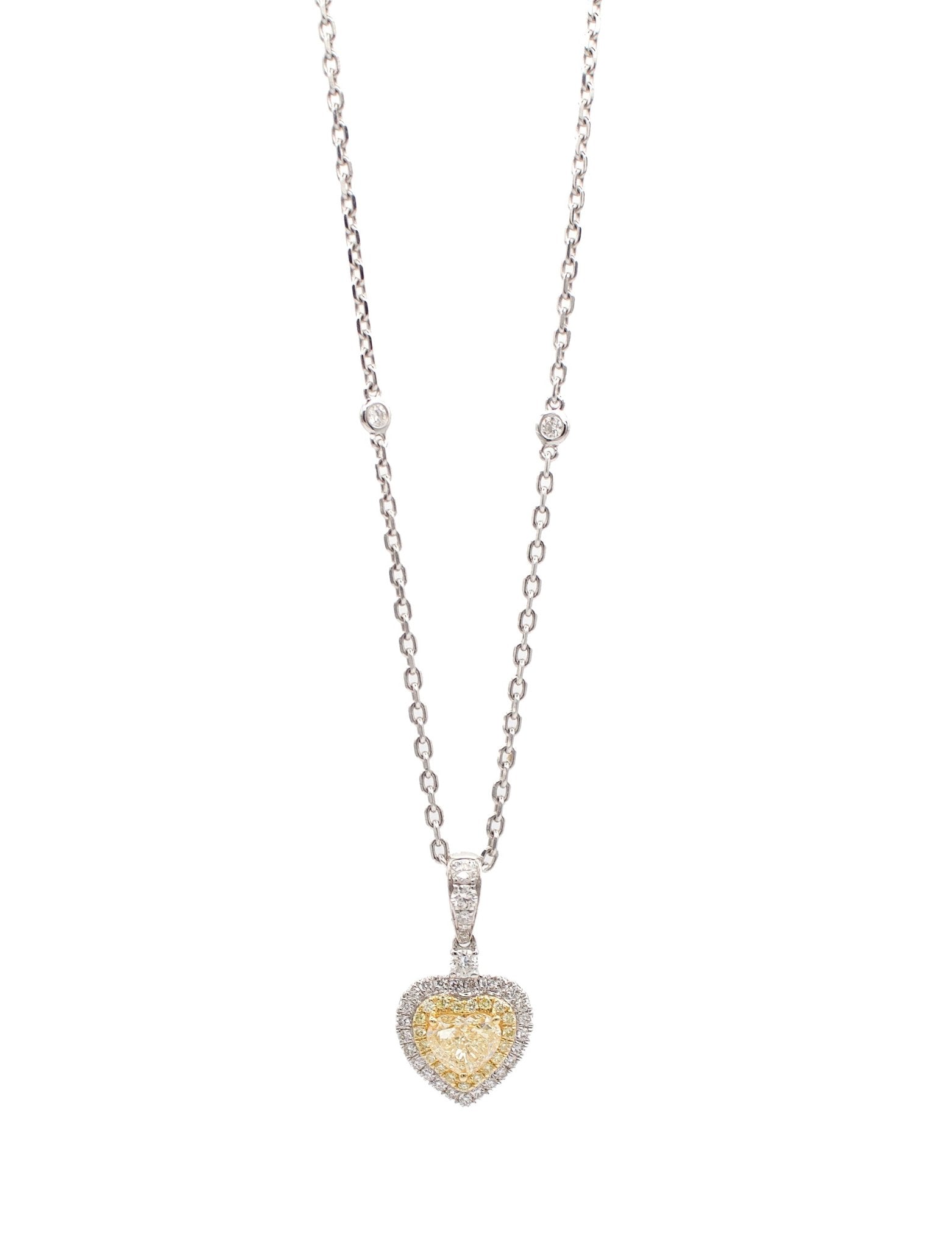 Yellow Diamond Heart Chain Necklace - Tess Van Ghert