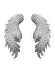 Angel Wings Silver Hair Clips - White CZ - Tess Van Ghert