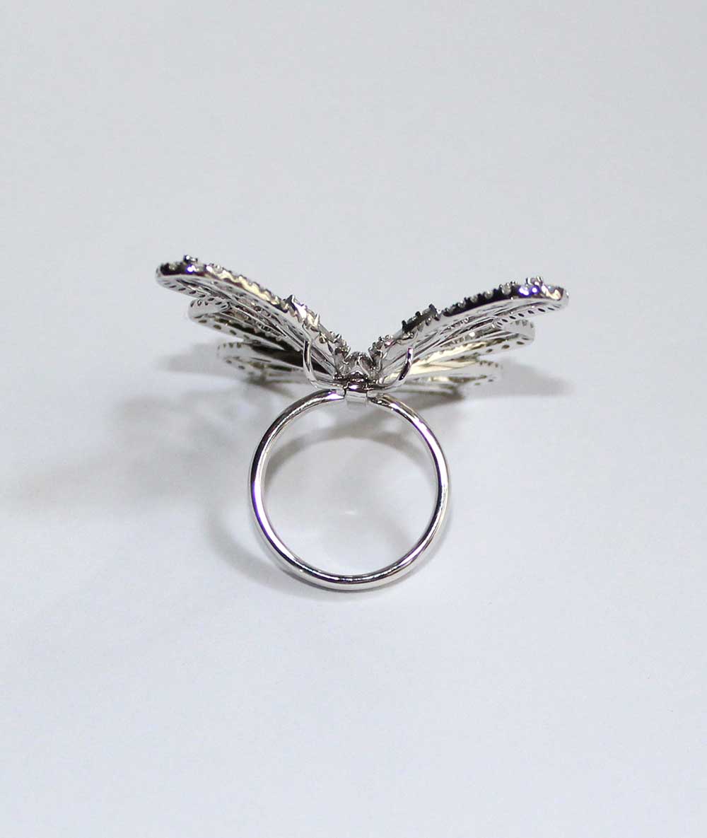 Baguette Diamond Butterfly Ring and Pendant - Tess Van Ghert