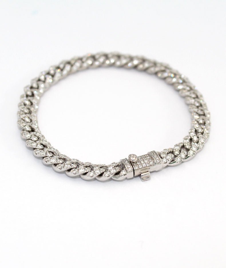 Curb Link Diamond Bracelet - Tess Van Ghert