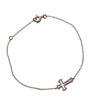 Delicate 18KT Gold Cross Bracelet with Diamonds - Tess Van Ghert
