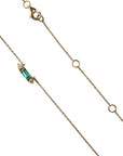 Emerald Baguette & Diamond Charm Necklace - Tess Van Ghert