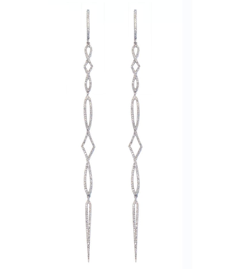 Extra Long Diamond Earrings - Fancy Design - Tess Van Ghert - 1